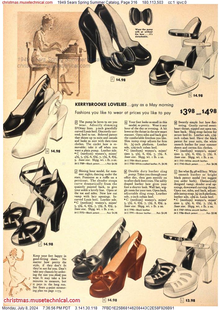 1949 Sears Spring Summer Catalog, Page 316