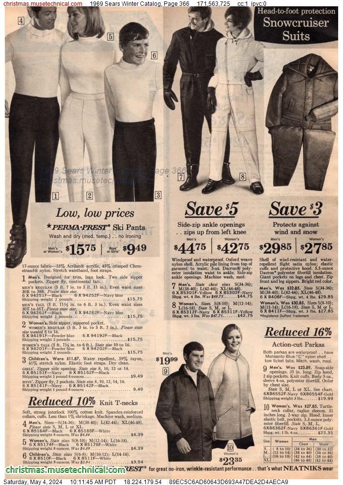 1969 Sears Winter Catalog, Page 366