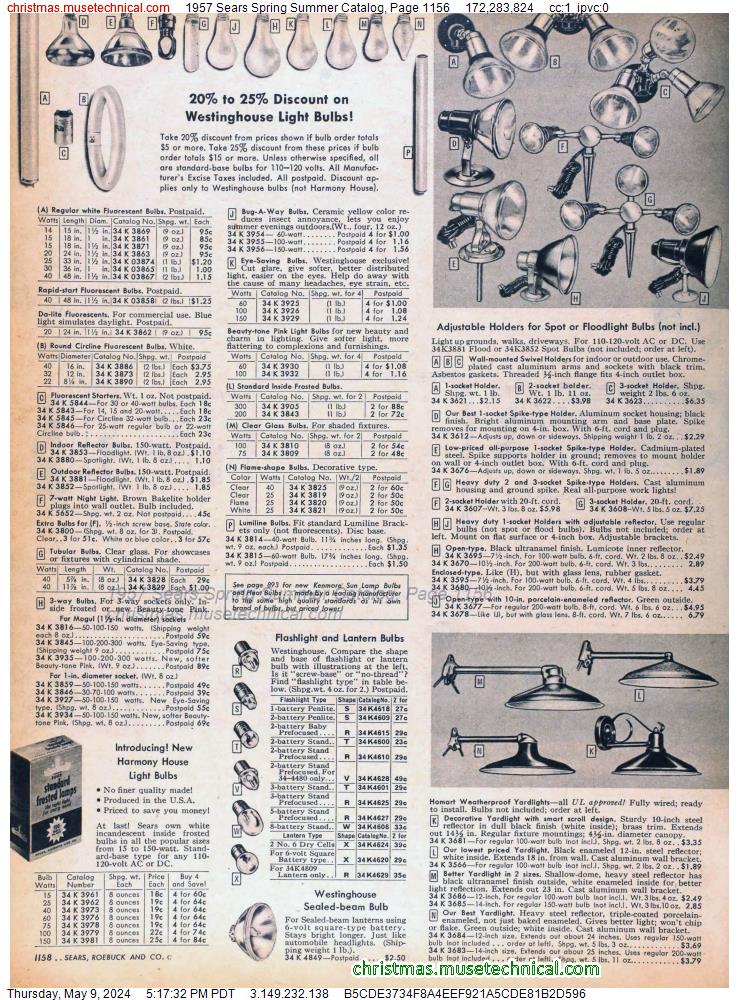 1957 Sears Spring Summer Catalog, Page 1156