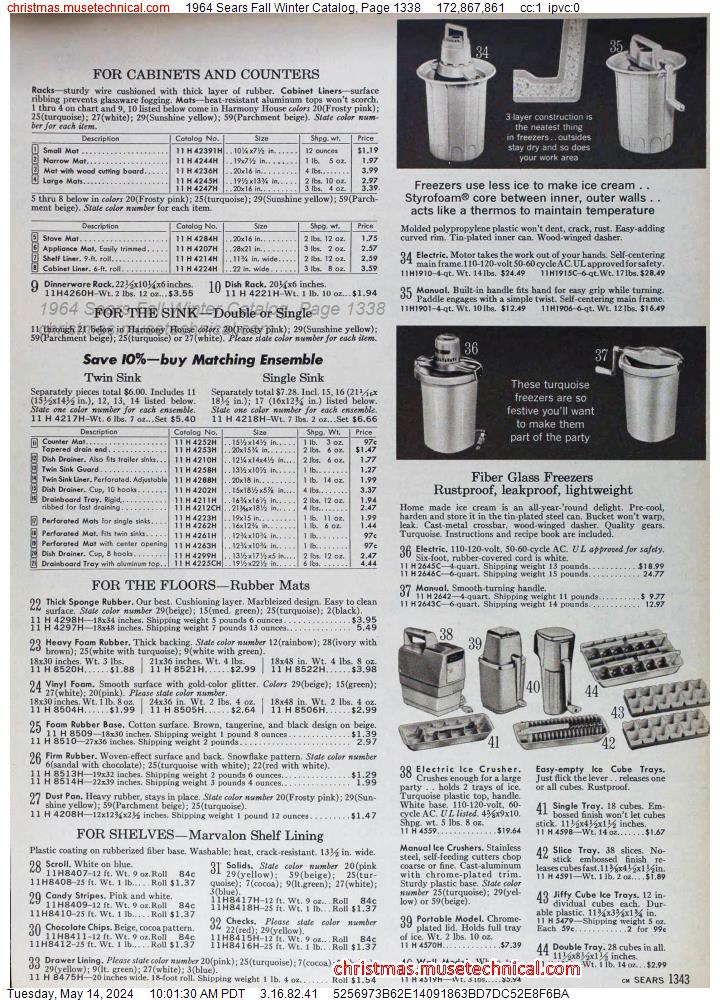 1964 Sears Fall Winter Catalog, Page 1338