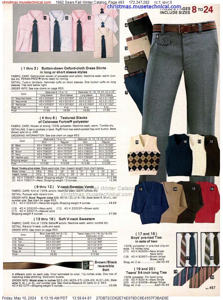 1982 Sears Fall Winter Catalog, Page 463