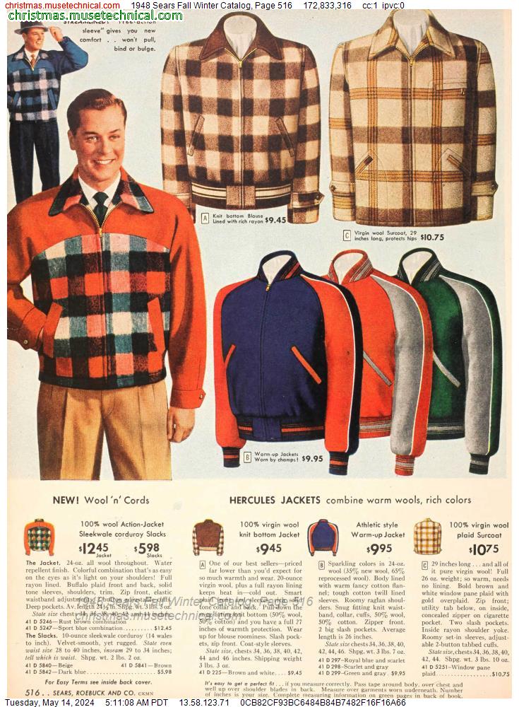 1948 Sears Fall Winter Catalog, Page 516