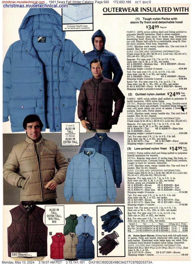 1981 Sears Fall Winter Catalog, Page 580