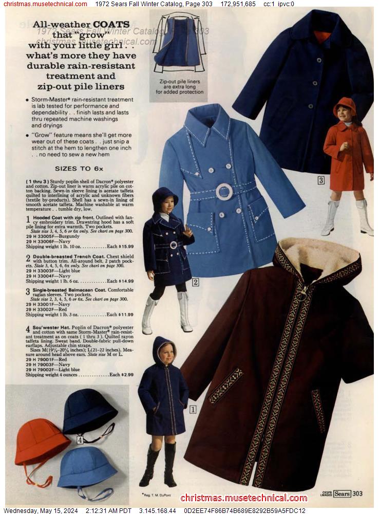 1972 Sears Fall Winter Catalog, Page 303