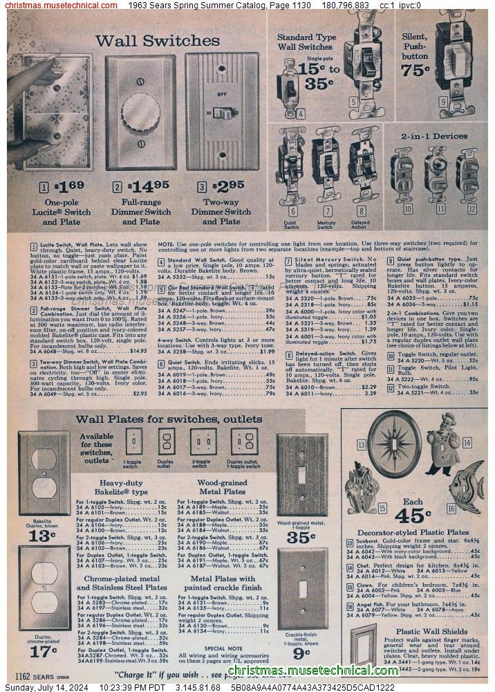 1963 Sears Spring Summer Catalog, Page 1130
