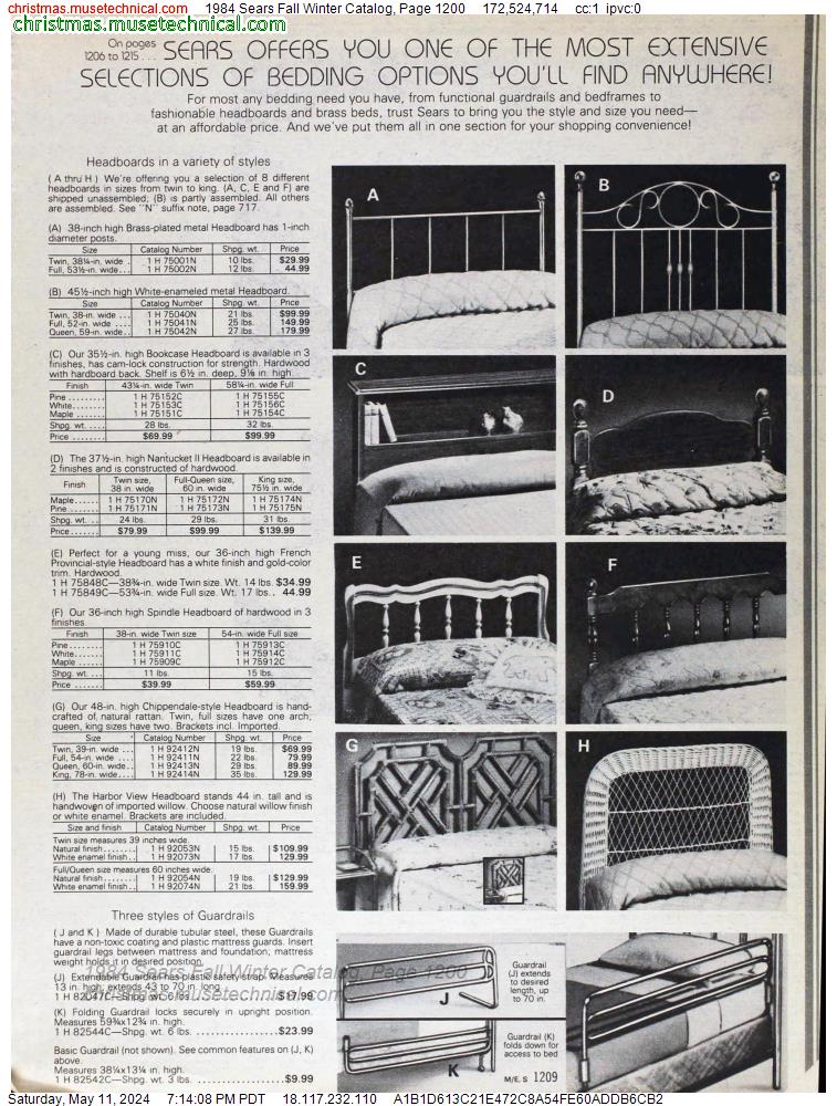 1984 Sears Fall Winter Catalog, Page 1200