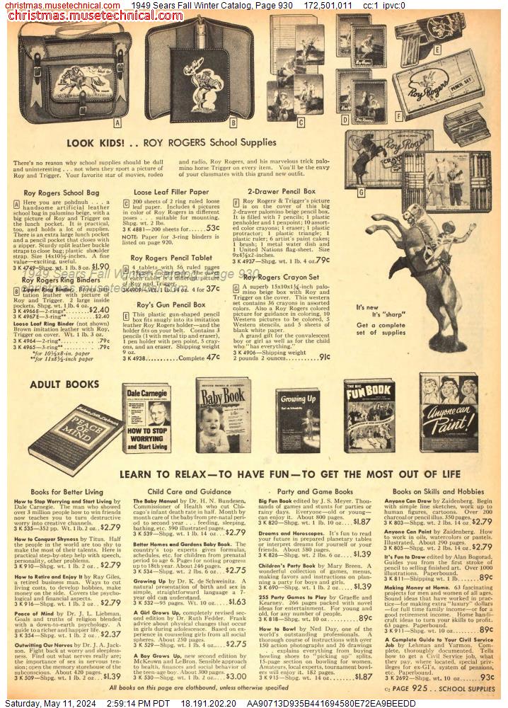 1949 Sears Fall Winter Catalog, Page 930
