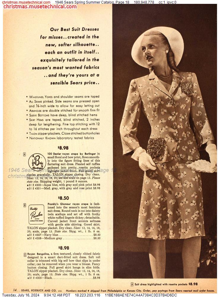 1946 Sears Spring Summer Catalog, Page 18