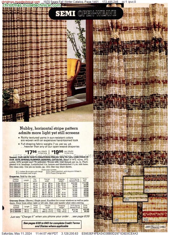 1975 Sears Fall Winter Catalog, Page 1461