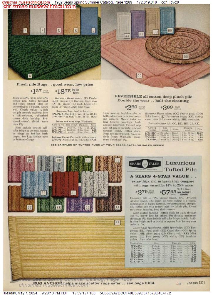 1962 Sears Spring Summer Catalog, Page 1289