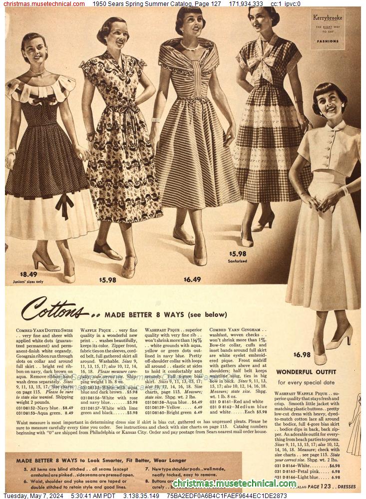 1950 Sears Spring Summer Catalog, Page 127
