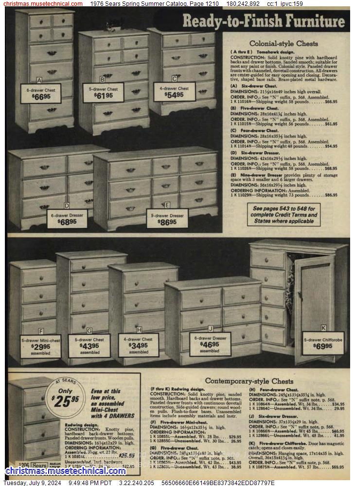 1976 Sears Spring Summer Catalog, Page 1210