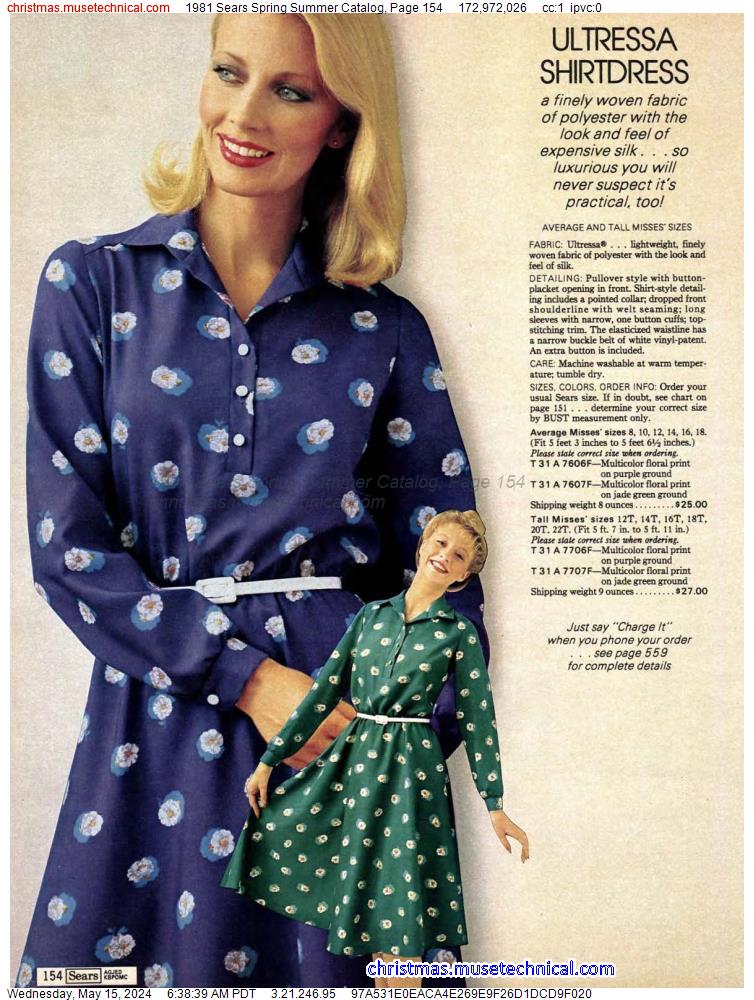 1981 Sears Spring Summer Catalog, Page 154