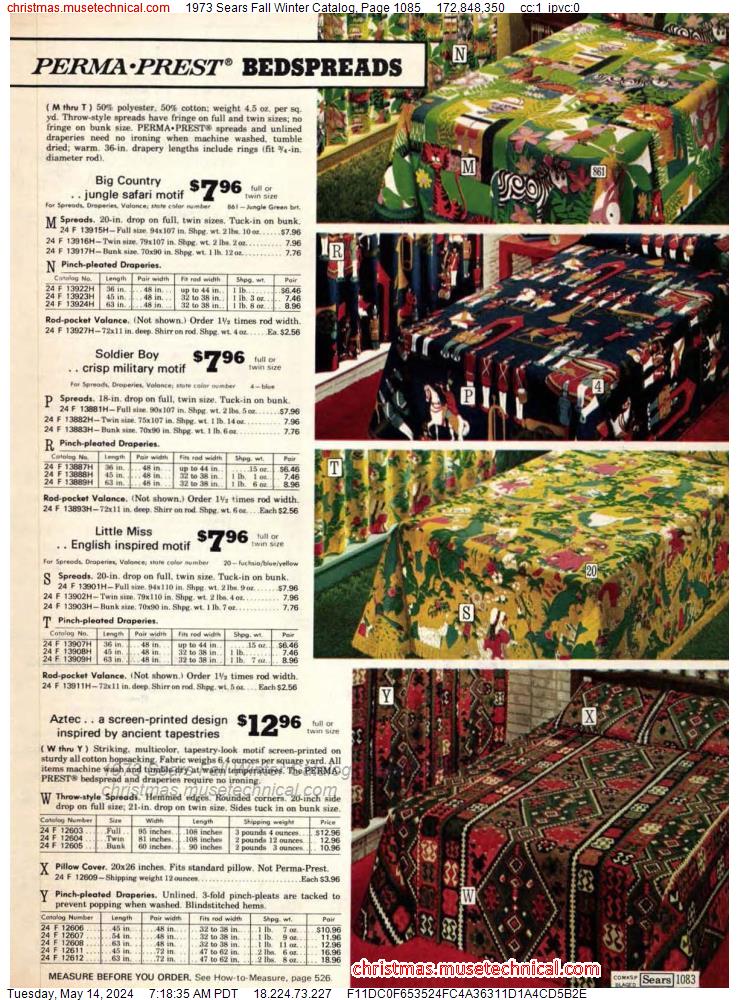 1973 Sears Fall Winter Catalog, Page 1085