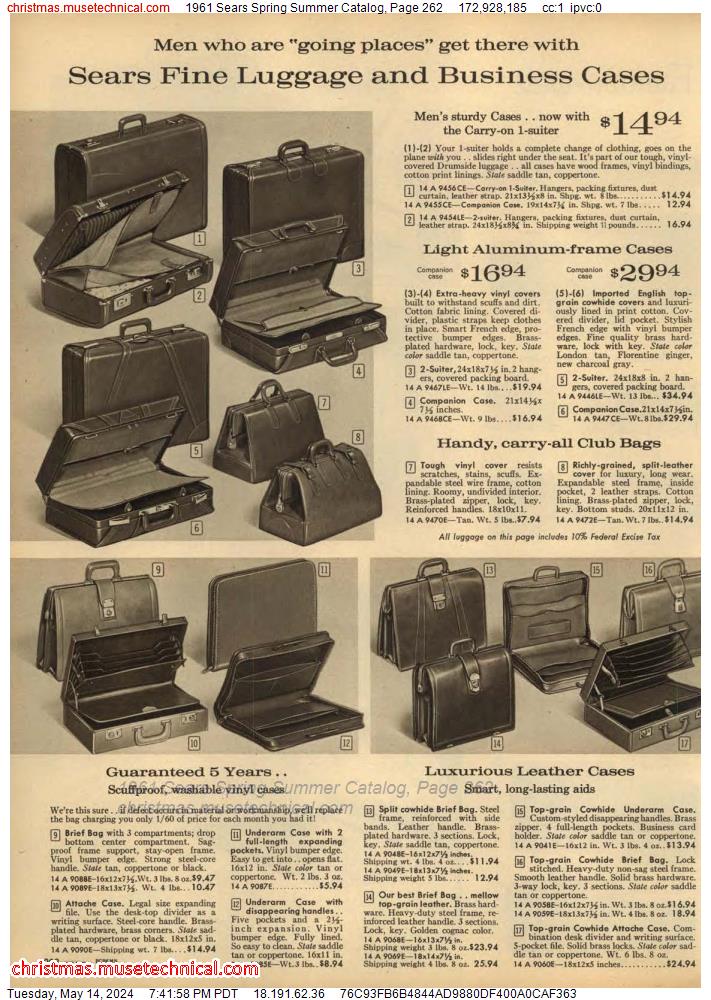 1961 Sears Spring Summer Catalog, Page 262