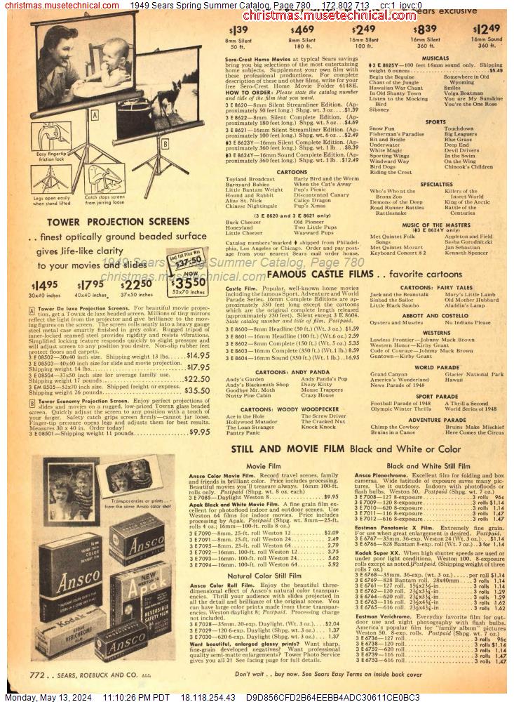 1949 Sears Spring Summer Catalog, Page 780