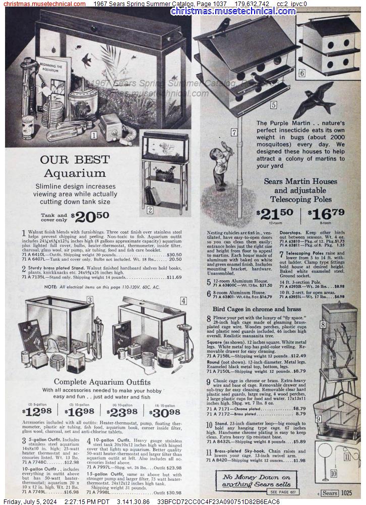 1967 Sears Spring Summer Catalog, Page 1037