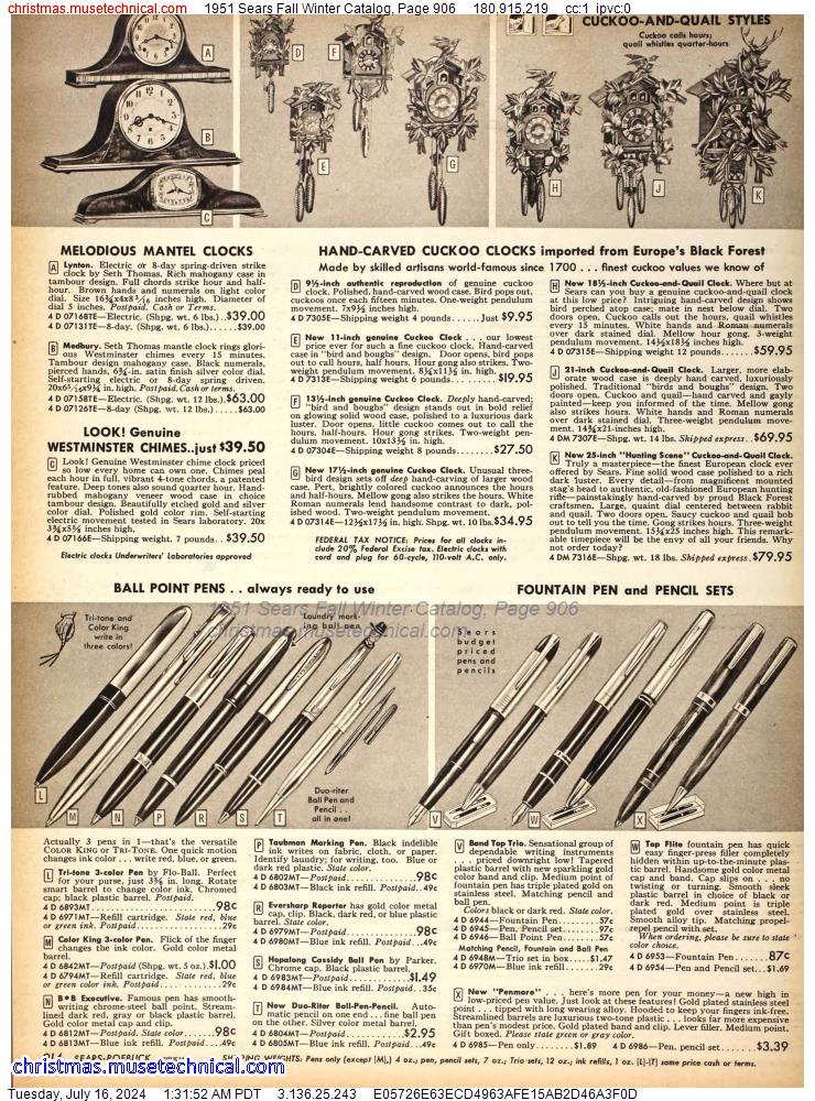1951 Sears Fall Winter Catalog, Page 906