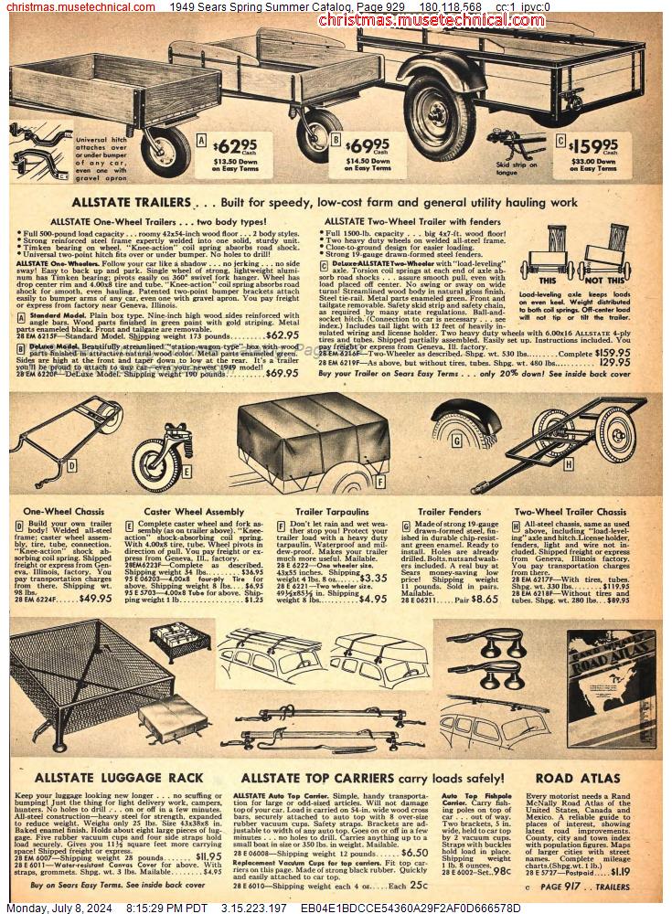 1949 Sears Spring Summer Catalog, Page 929