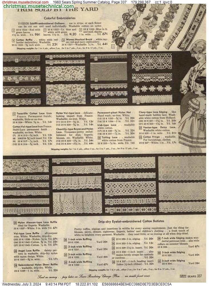 1960 Sears Spring Summer Catalog, Page 337