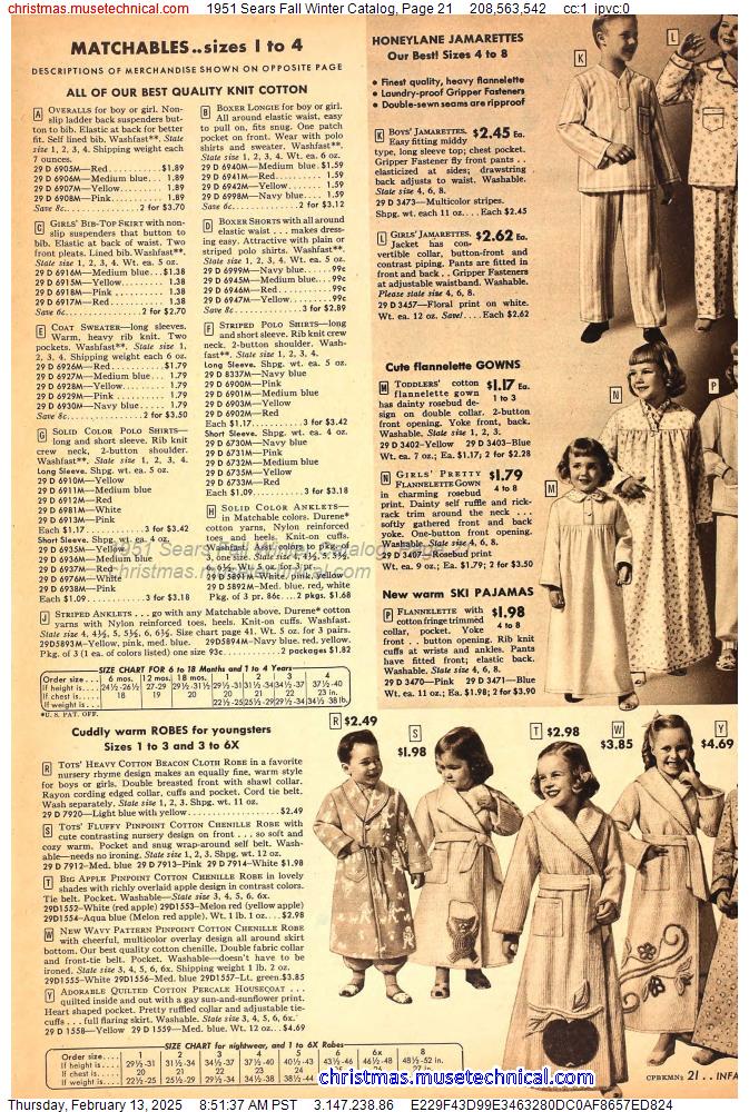 1951 Sears Fall Winter Catalog, Page 21