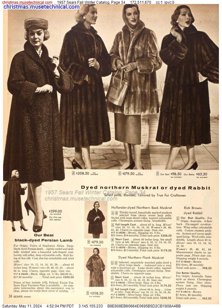 1957 Sears Fall Winter Catalog, Page 34