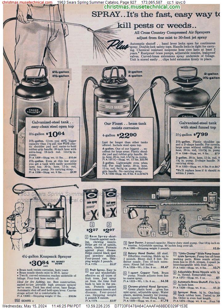 1963 Sears Spring Summer Catalog, Page 927