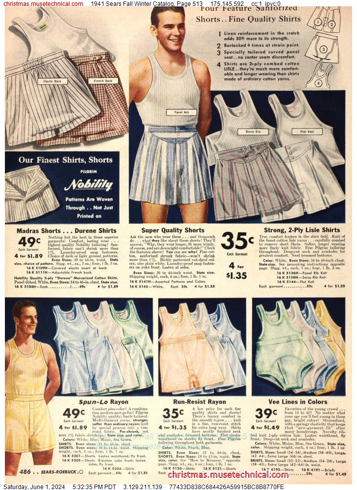 1941 Sears Fall Winter Catalog, Page 513