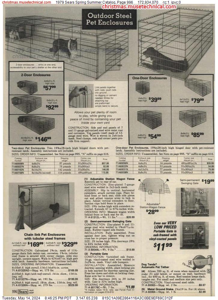 1979 Sears Spring Summer Catalog, Page 996