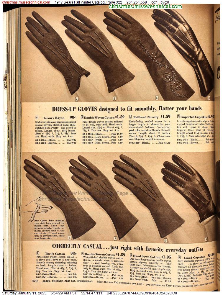 1947 Sears Fall Winter Catalog, Page 322