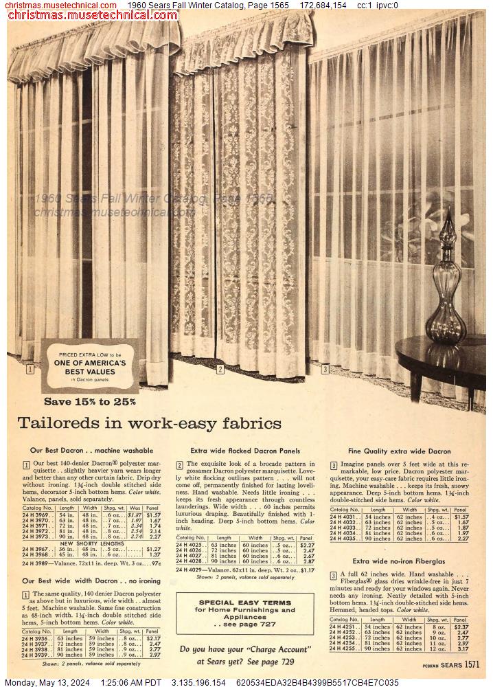 1960 Sears Fall Winter Catalog, Page 1565