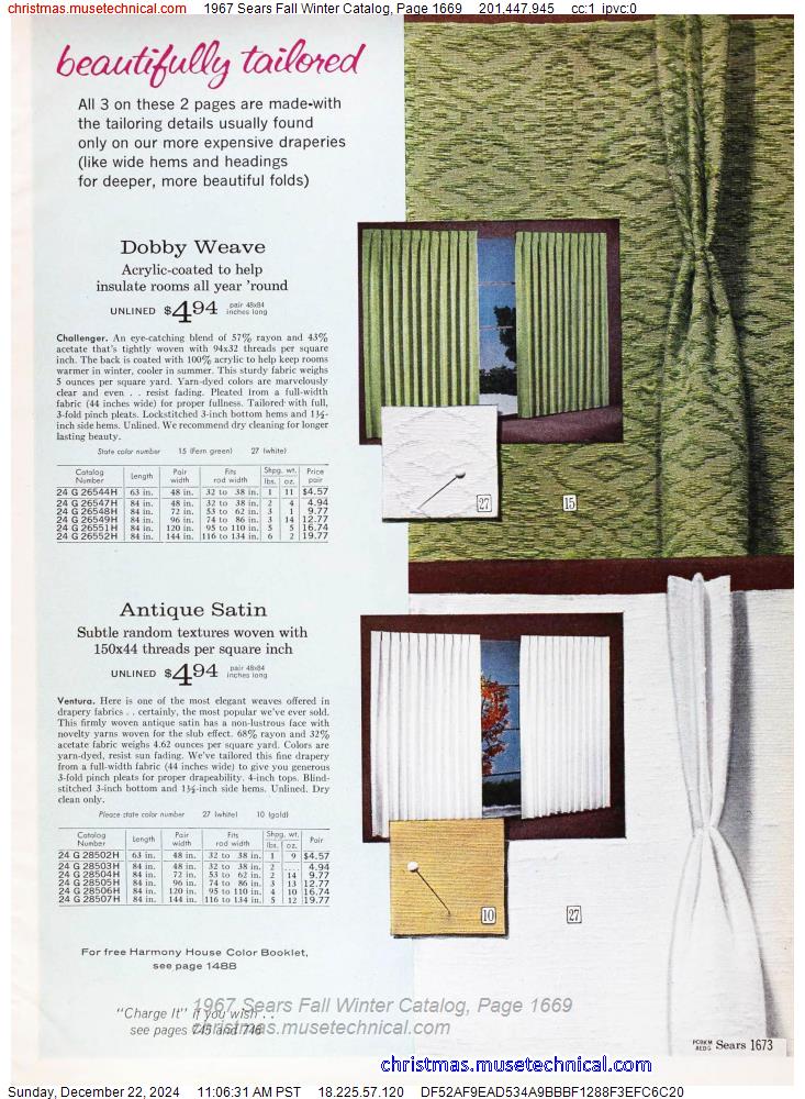 1967 Sears Fall Winter Catalog, Page 1669