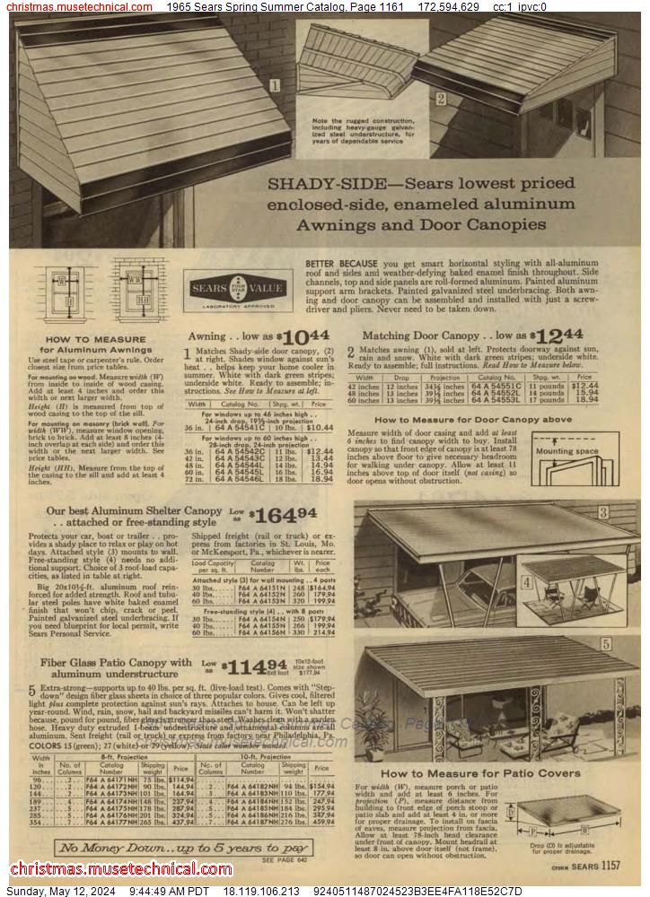 1965 Sears Spring Summer Catalog, Page 1161