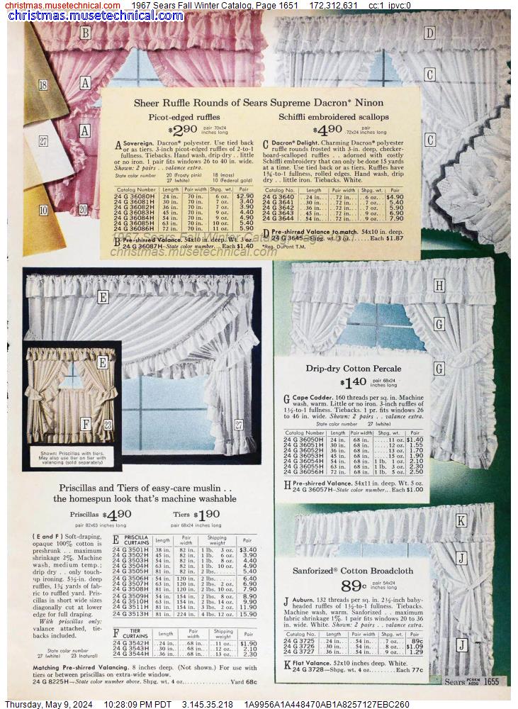 1967 Sears Fall Winter Catalog, Page 1651