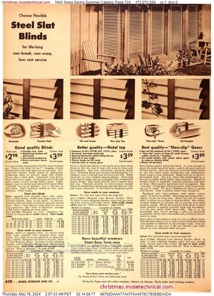 1942 Sears Spring Summer Catalog, Page 724