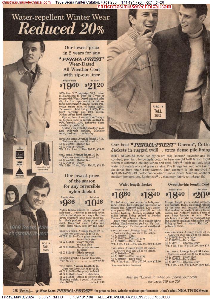 1969 Sears Winter Catalog, Page 236