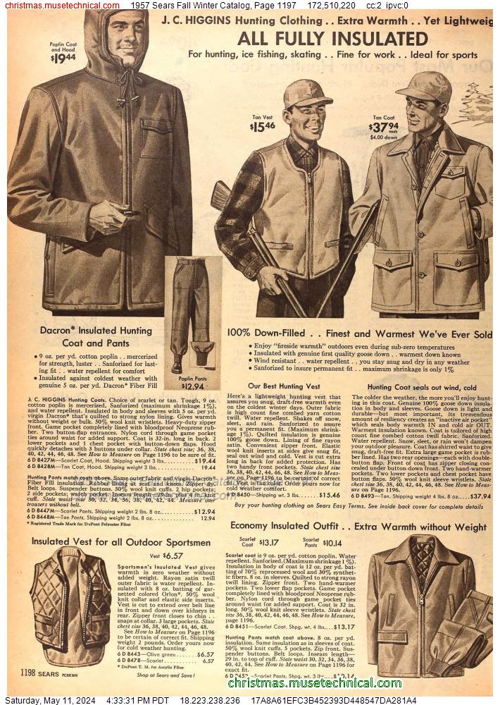 1957 Sears Fall Winter Catalog, Page 1197