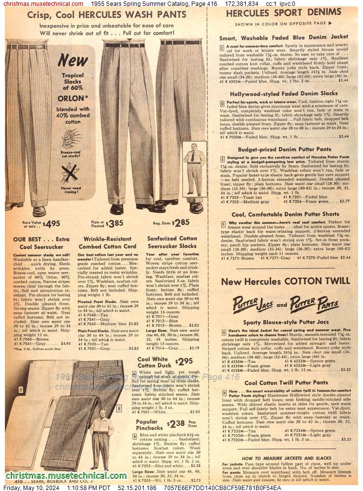 1955 Sears Spring Summer Catalog, Page 416