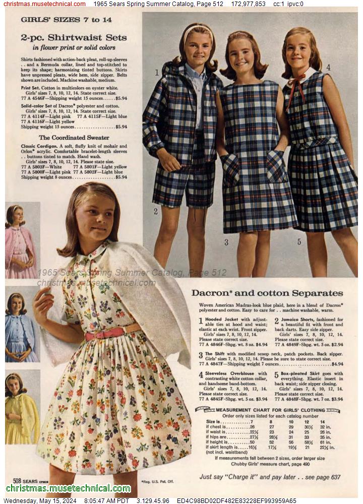 1965 Sears Spring Summer Catalog, Page 512