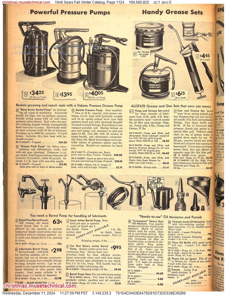 1946 Sears Fall Winter Catalog, Page 1124