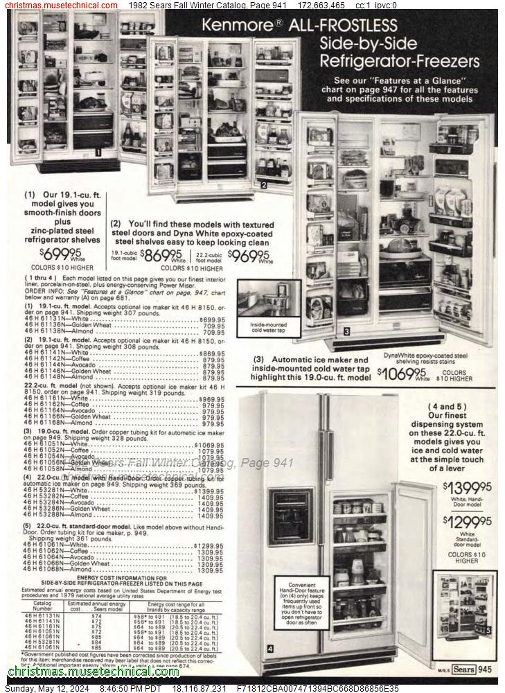 1982 Sears Fall Winter Catalog, Page 941