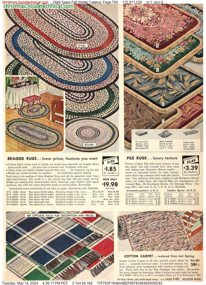1949 Sears Fall Winter Catalog, Page 750