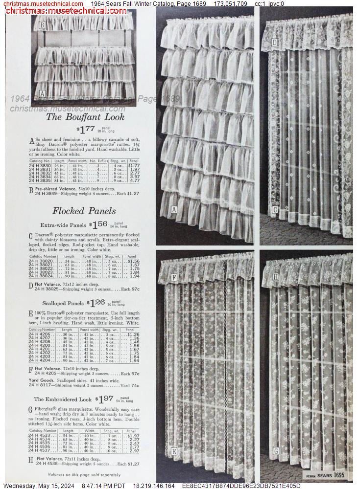 1964 Sears Fall Winter Catalog, Page 1689