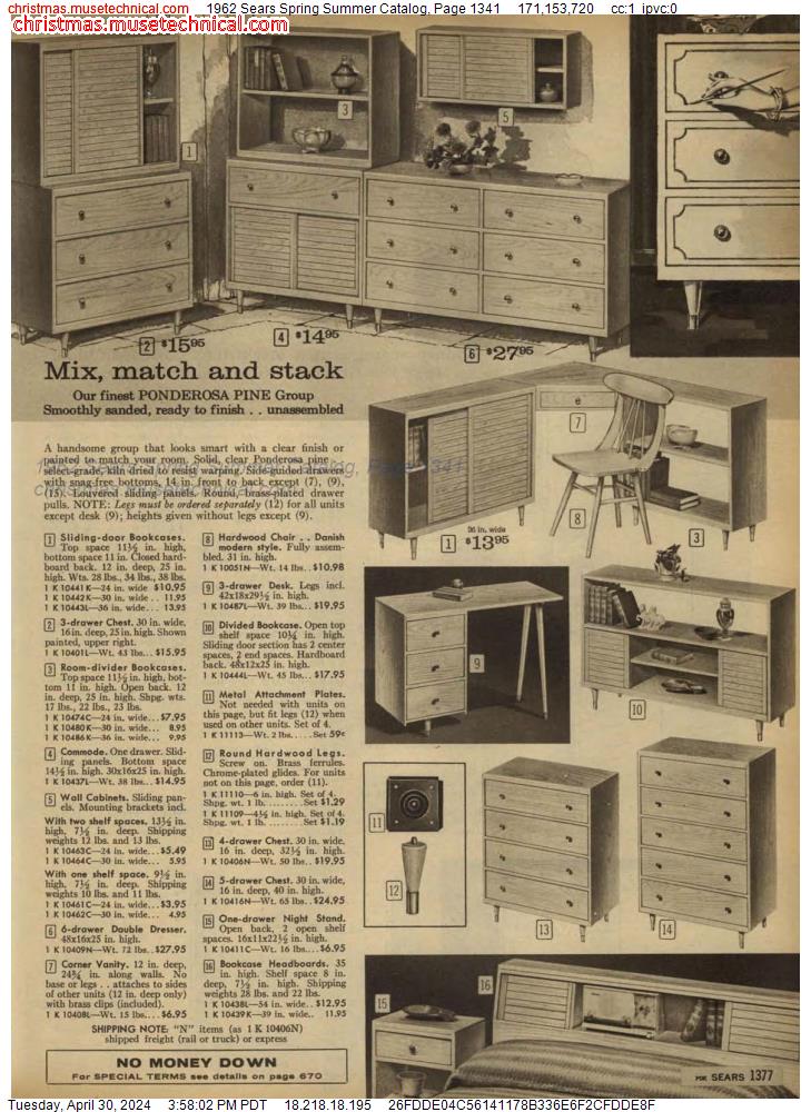 1962 Sears Spring Summer Catalog, Page 1341