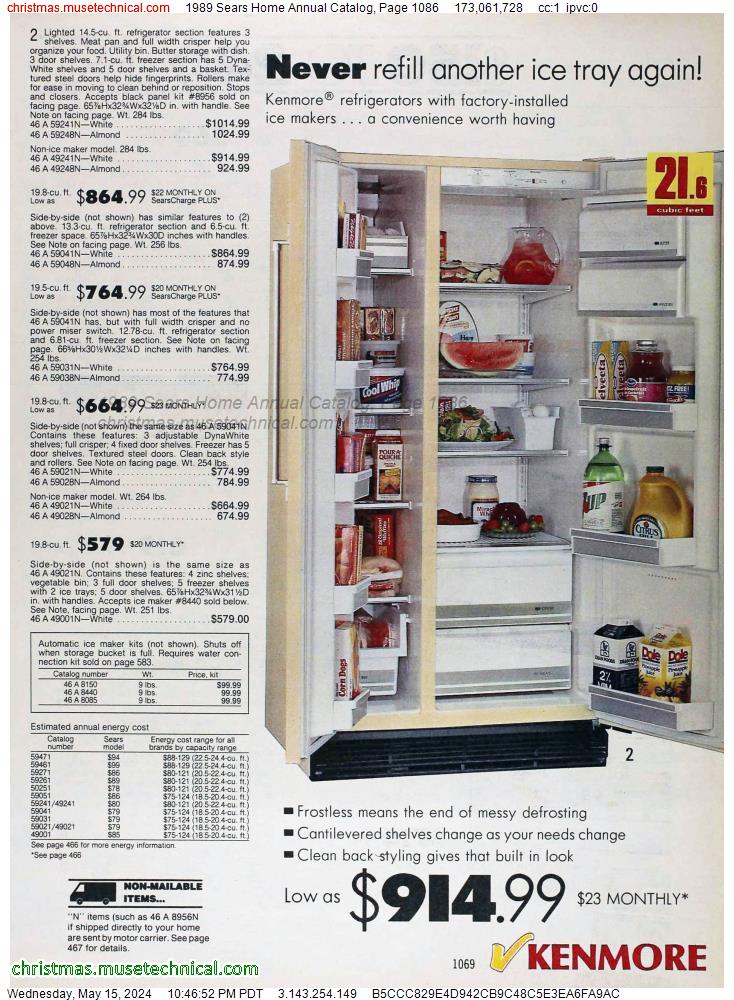 1989 Sears Home Annual Catalog, Page 1086