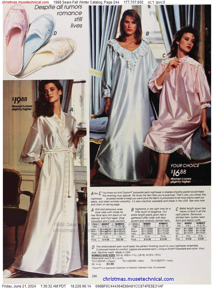 1988 Sears Fall Winter Catalog, Page 244