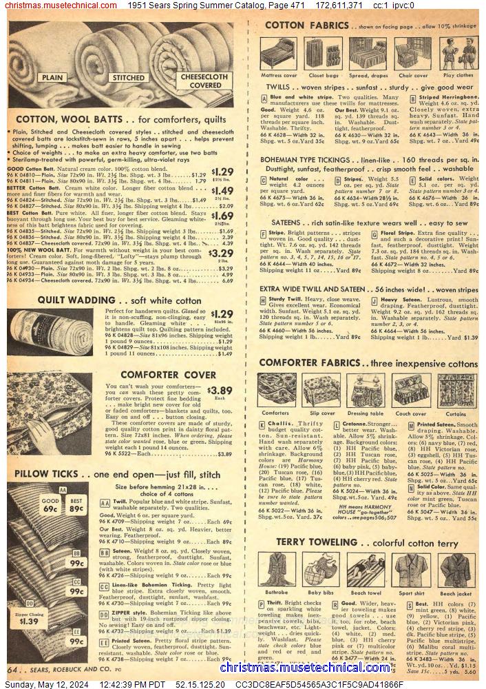 1951 Sears Spring Summer Catalog, Page 471