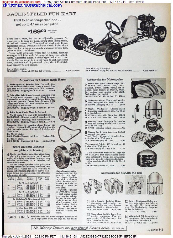 1966 Sears Spring Summer Catalog, Page 849