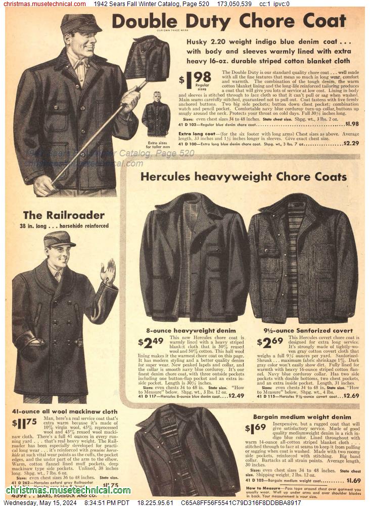 1942 Sears Fall Winter Catalog, Page 520