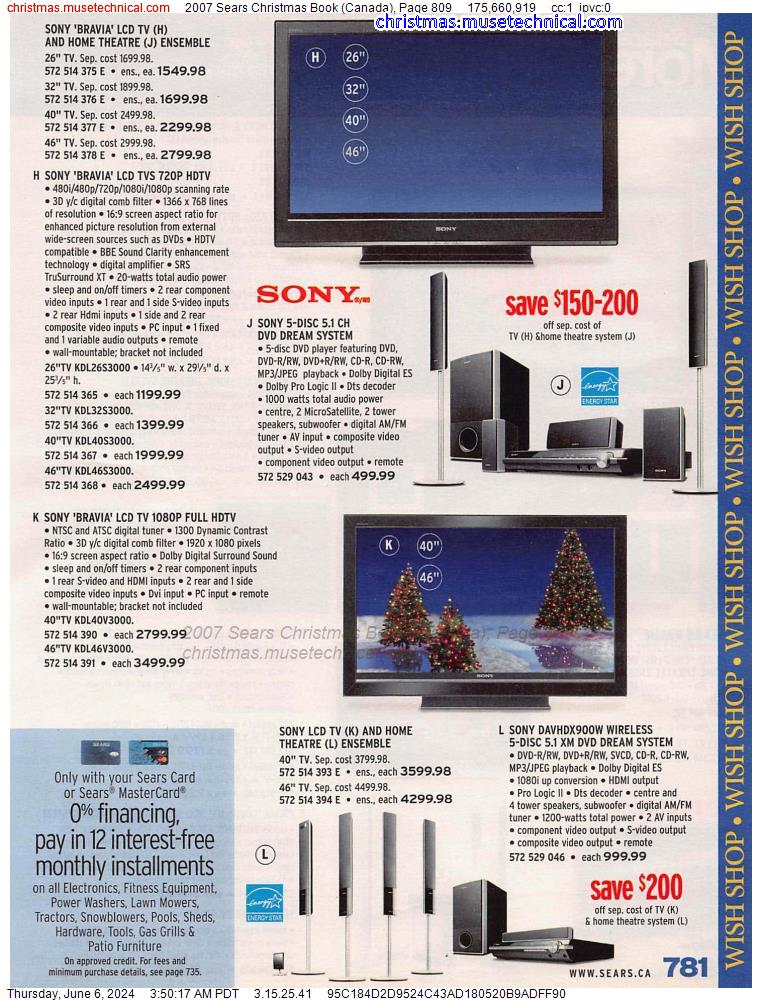 2007 Sears Christmas Book (Canada), Page 809